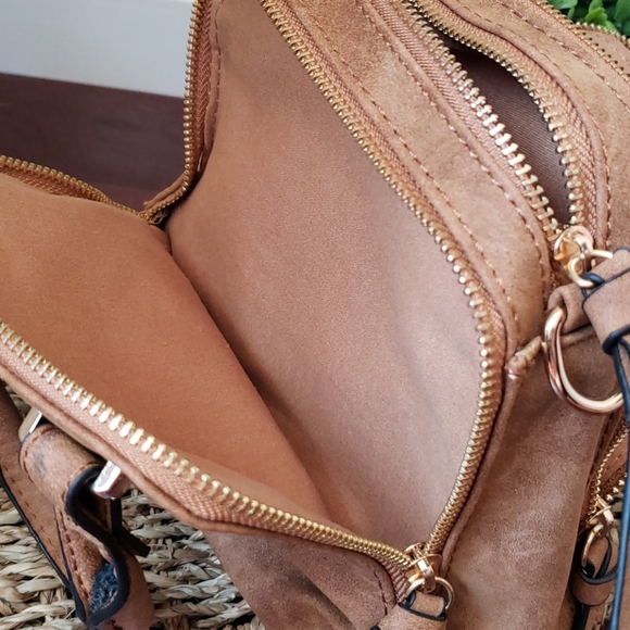 Cognac Mini Satchel Crossbody Shoulder Purse Fall - Picture 6 of 10